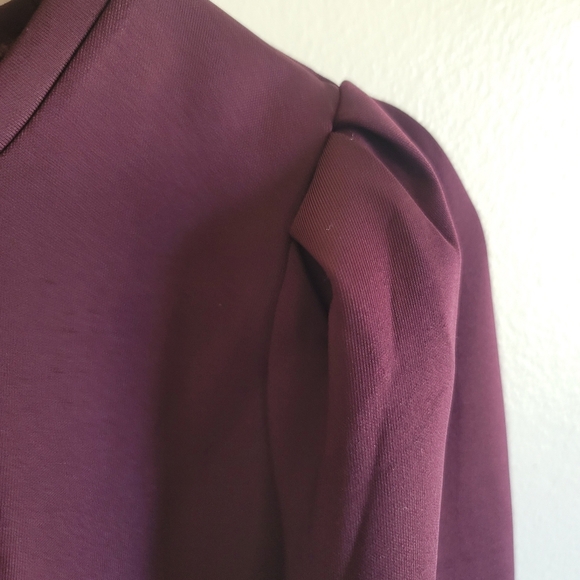 Stella & Dot,‎ Puff Sleeve Pullover, Burgundy Neoprene, Size Medium - Picture 6 of 8